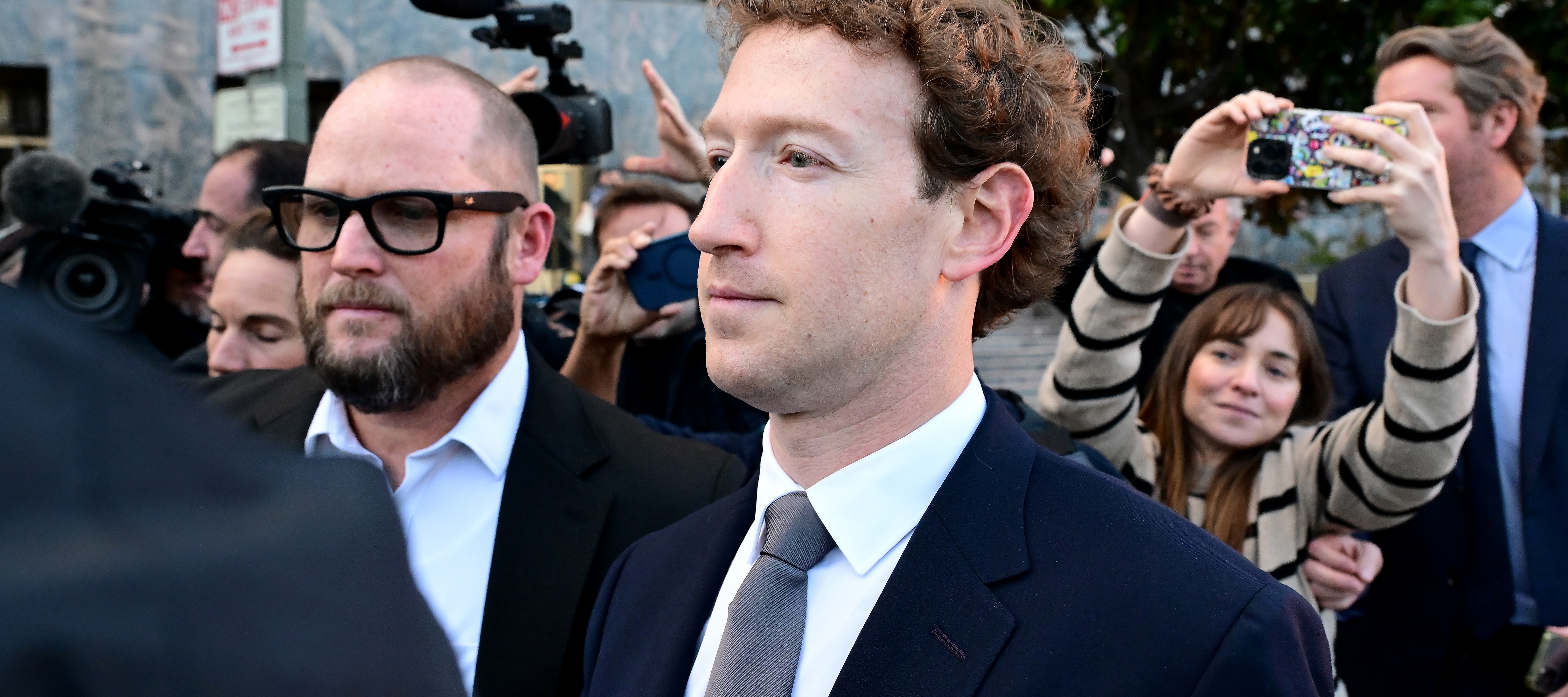 Mark Zuckerberg outside of court