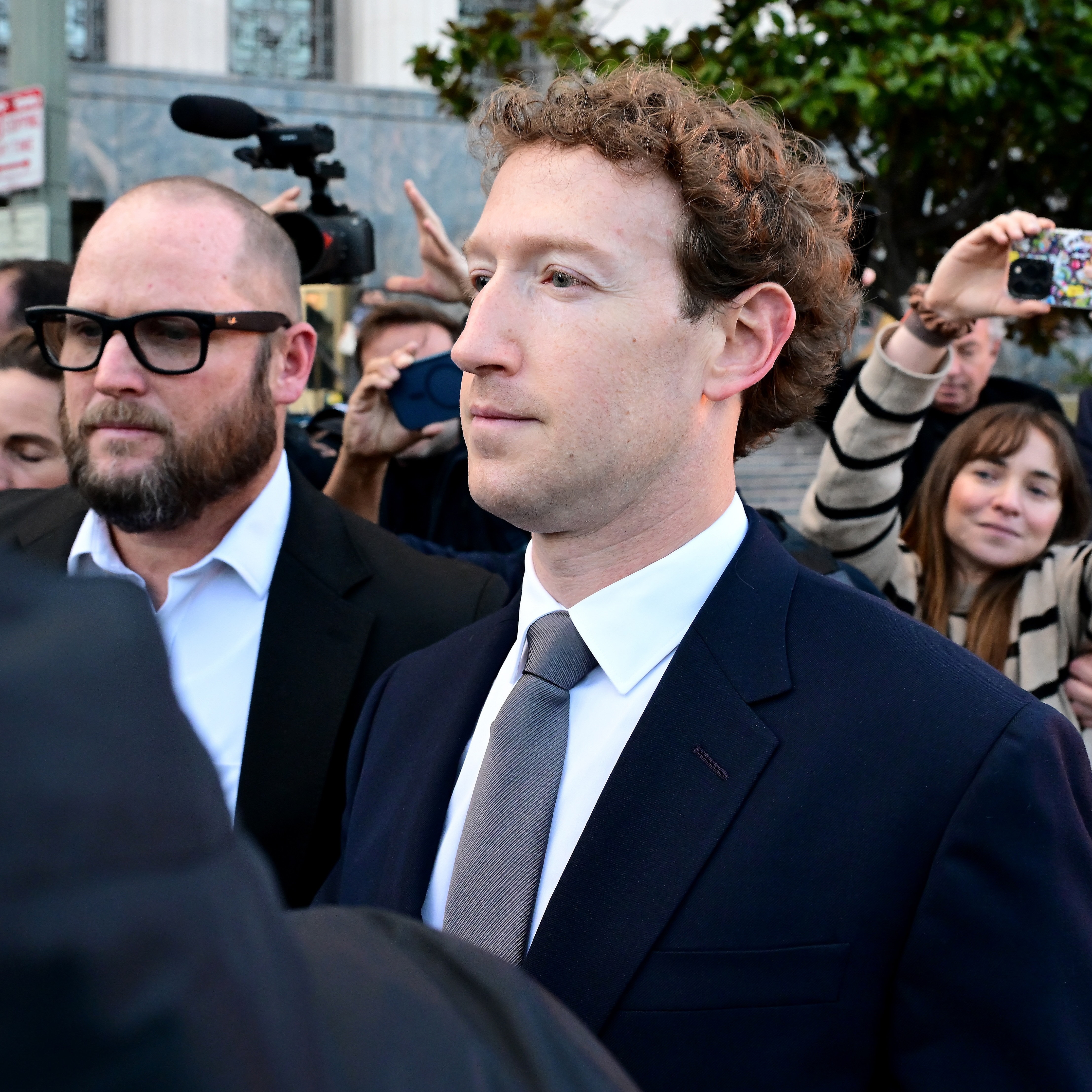 Mark Zuckerberg outside of court