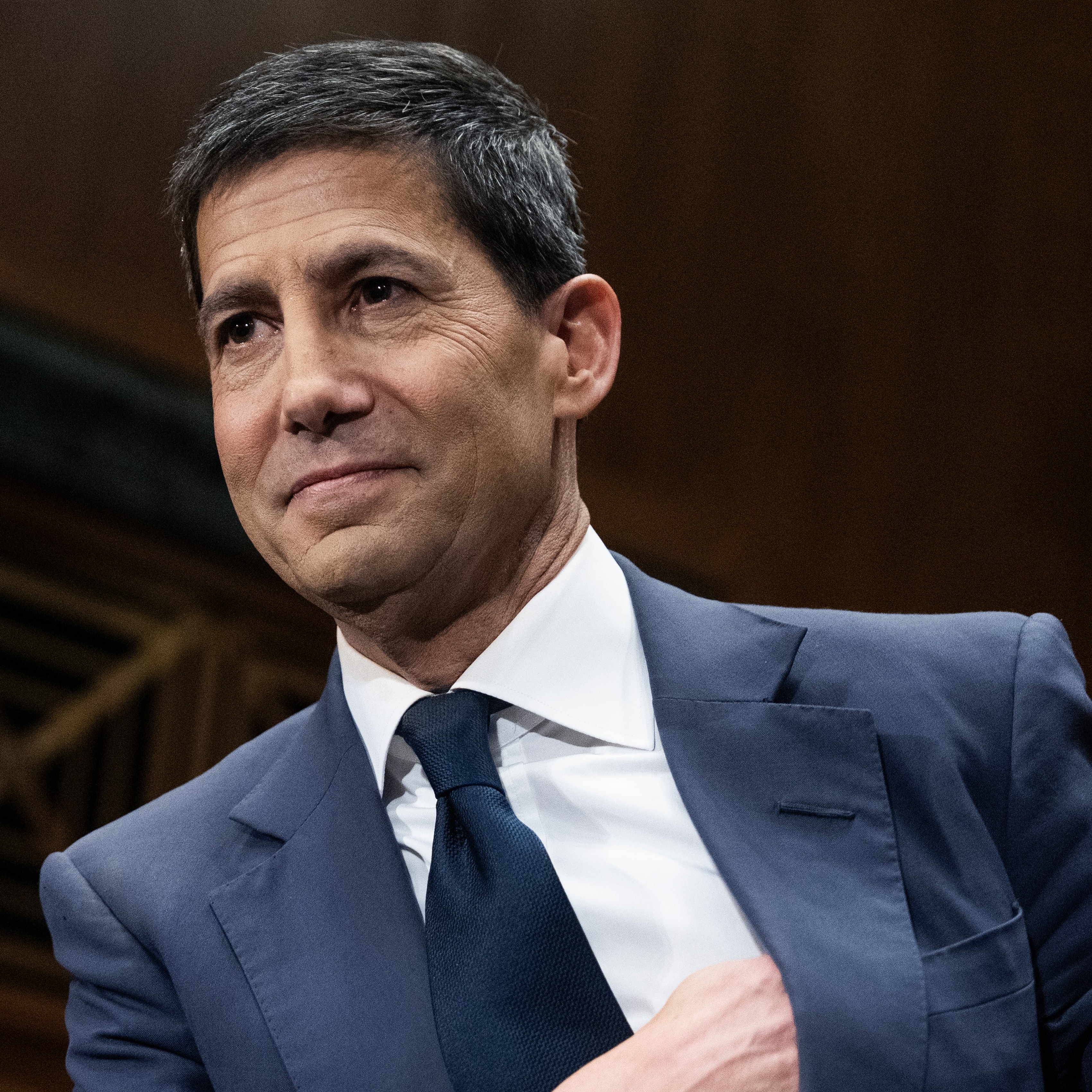 Kevin Warsh, Chair of the Federal Reserve, arrives for his Senate Banking, Housing and Urban Affairs Committee confirmation hearing.