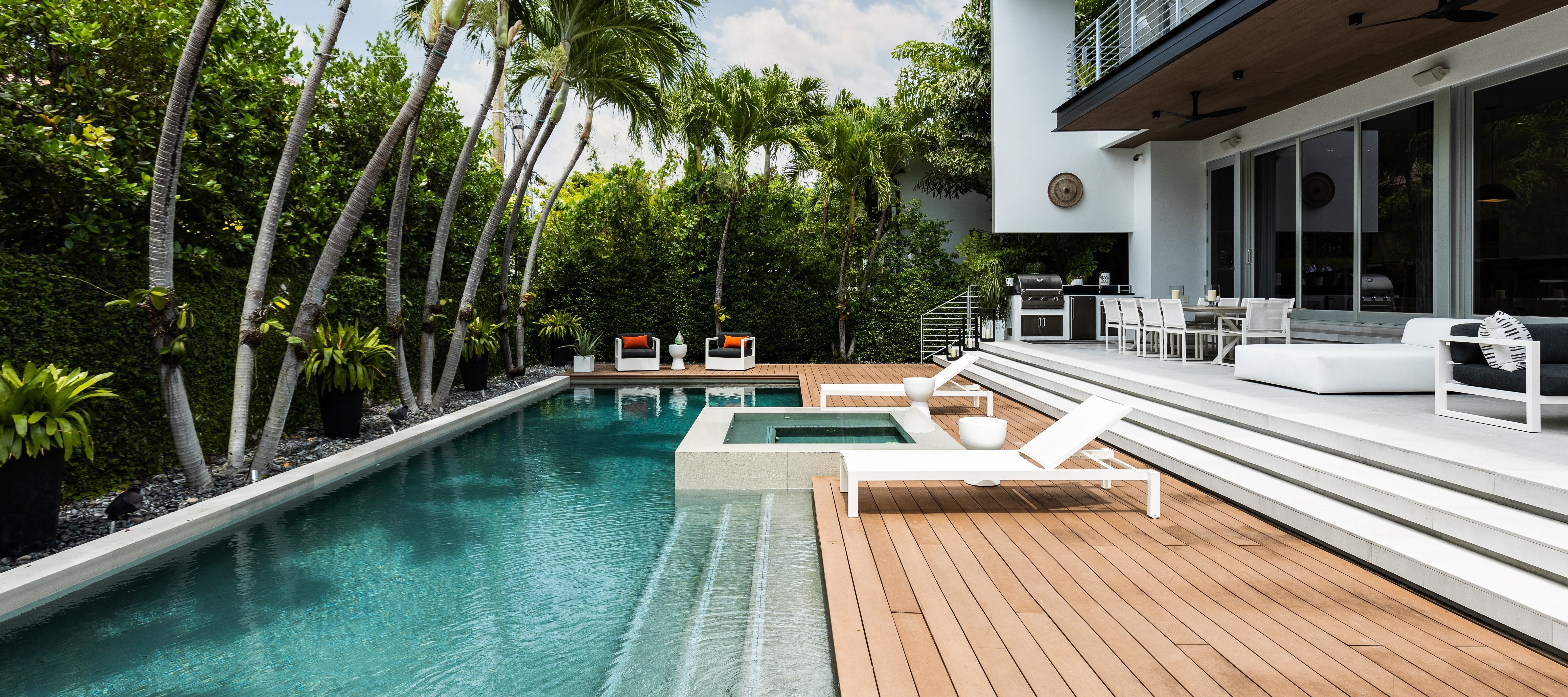 Luxury backyard pool at Florida home