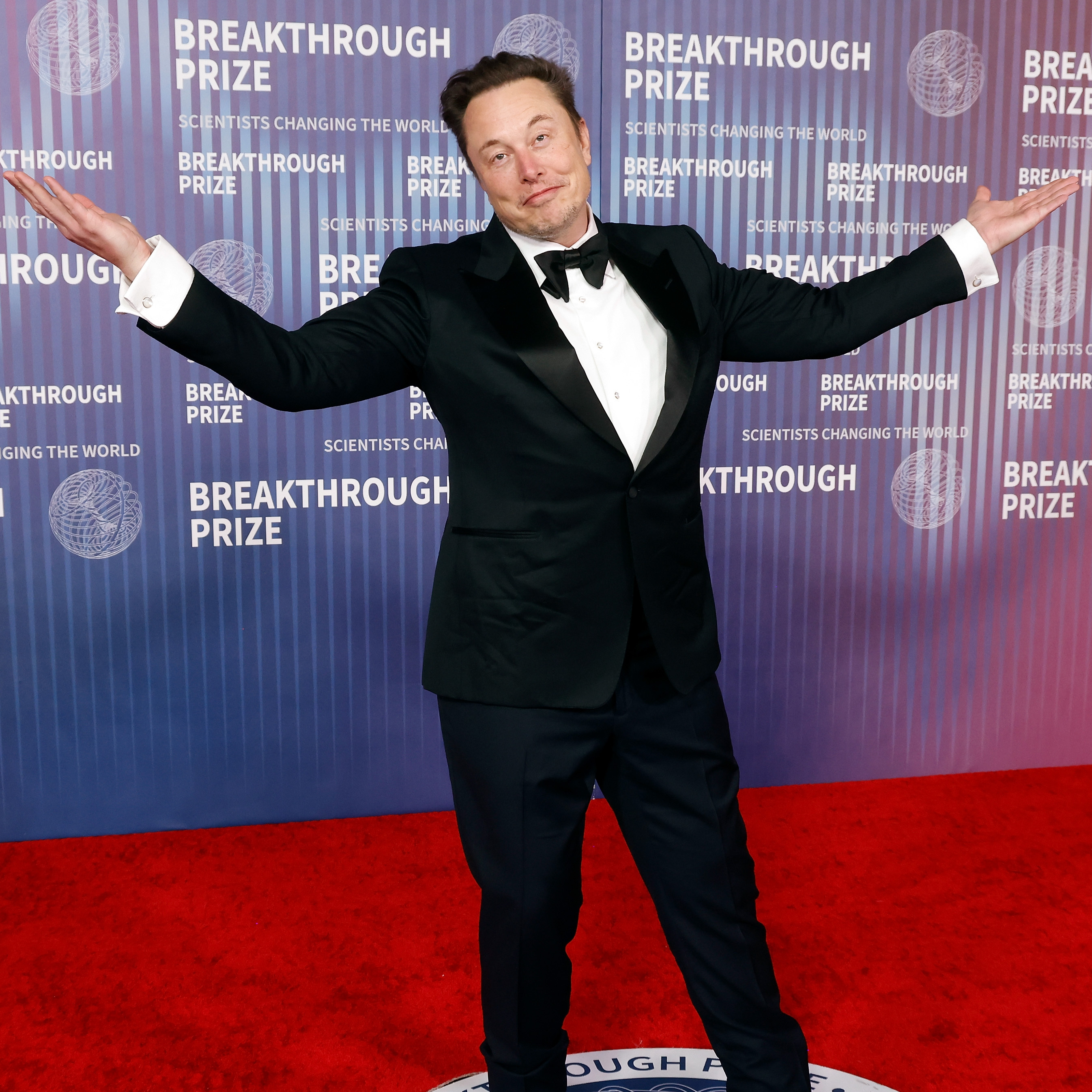 Elon Musk attends the 2024 Breakthrough Prize Ceremony at Academy Museum of Motion Pictures in Los Angeles.