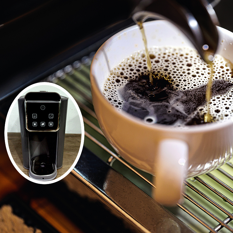 A mug of coffee with the recalled Kidisle Coffee Maker in the inset.