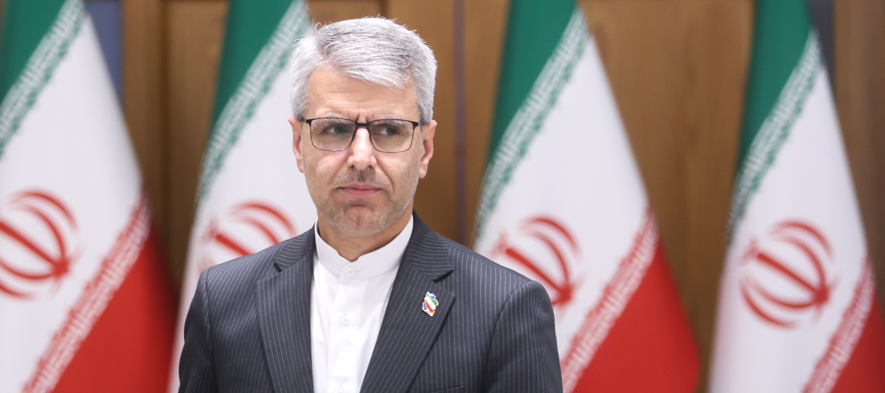 Esmail Baghaei Hamaneh, current spokesperson of the Iranian Ministry of Foreign Affairs seen during his weekly press conference