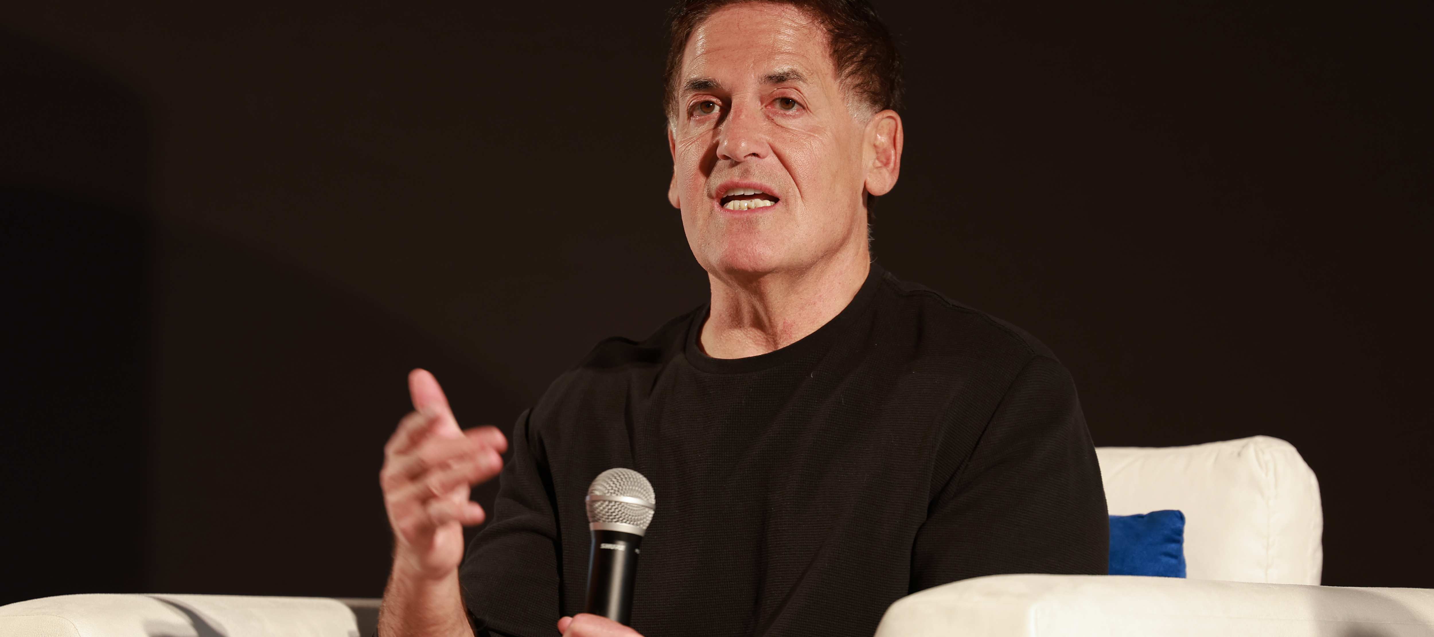 Mark Cuban speaks onstage at the Samsung Solve for Tomorrow: AI in Action Lab event in New York City.