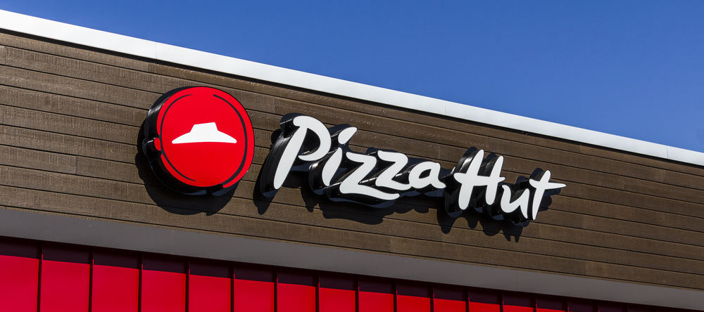 Pizza Hut sign.