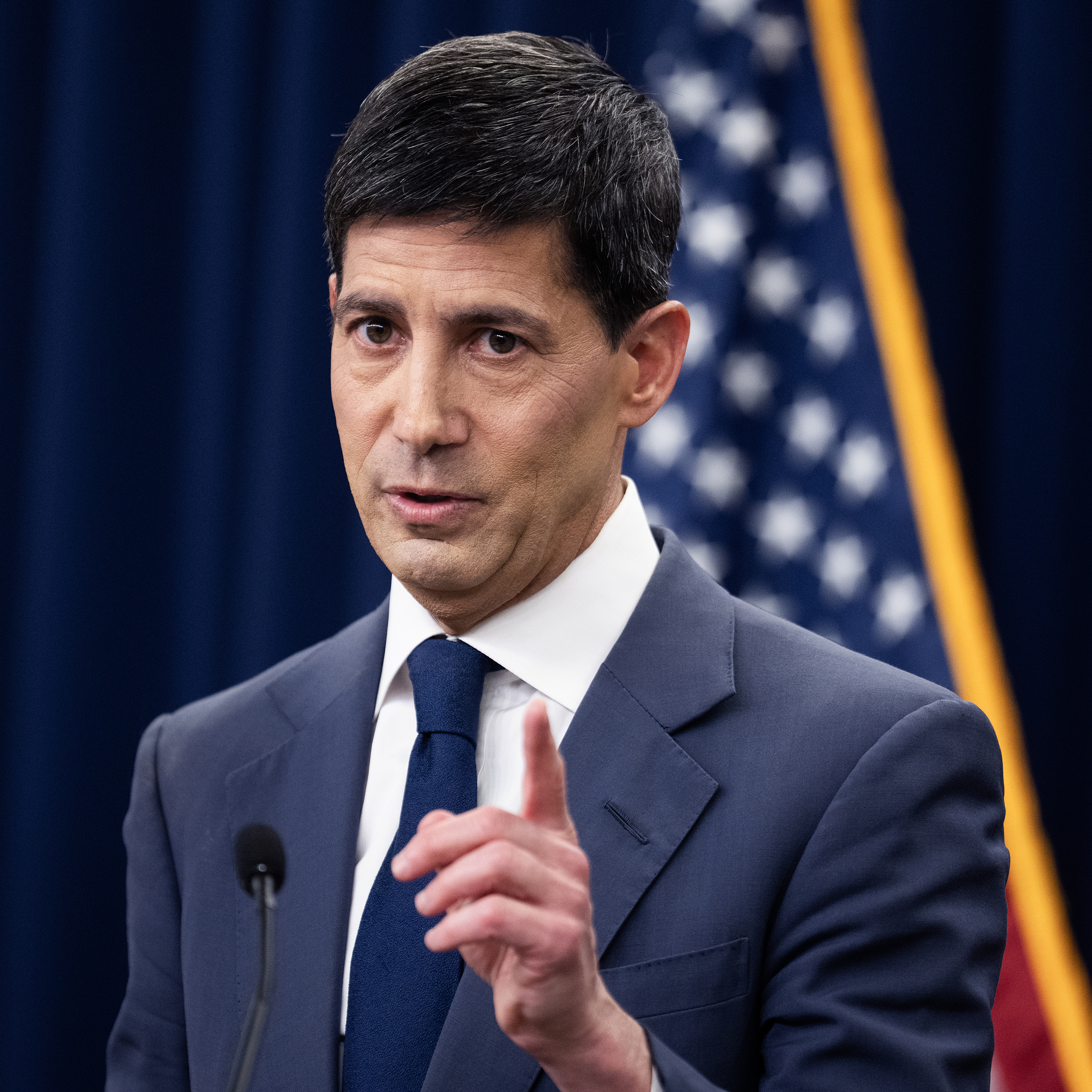 Federal Reserve Chairman Kevin Warsh talks at a news conference after a meeting of the Federal Open Market Committee on June 17, 2026.