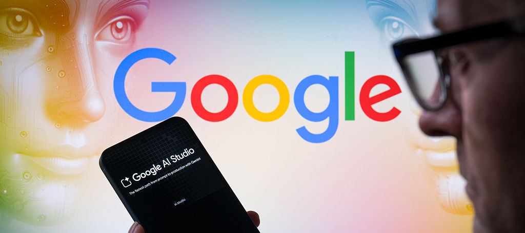 A photo of a man using Google AI