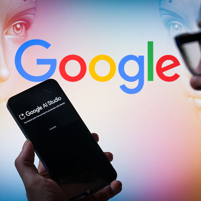 A photo of a man using Google AI