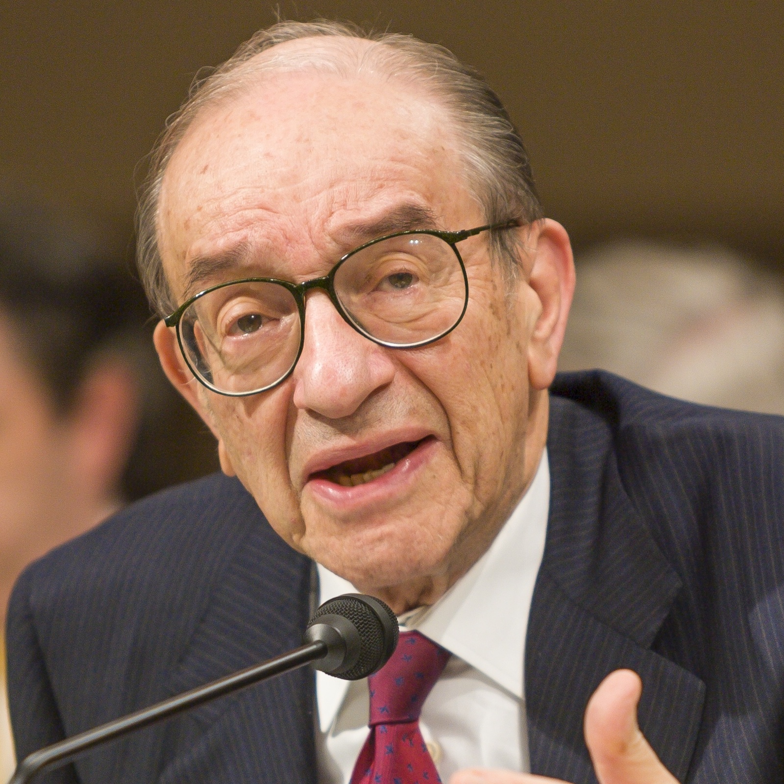 Alan Greenspan testifying in court