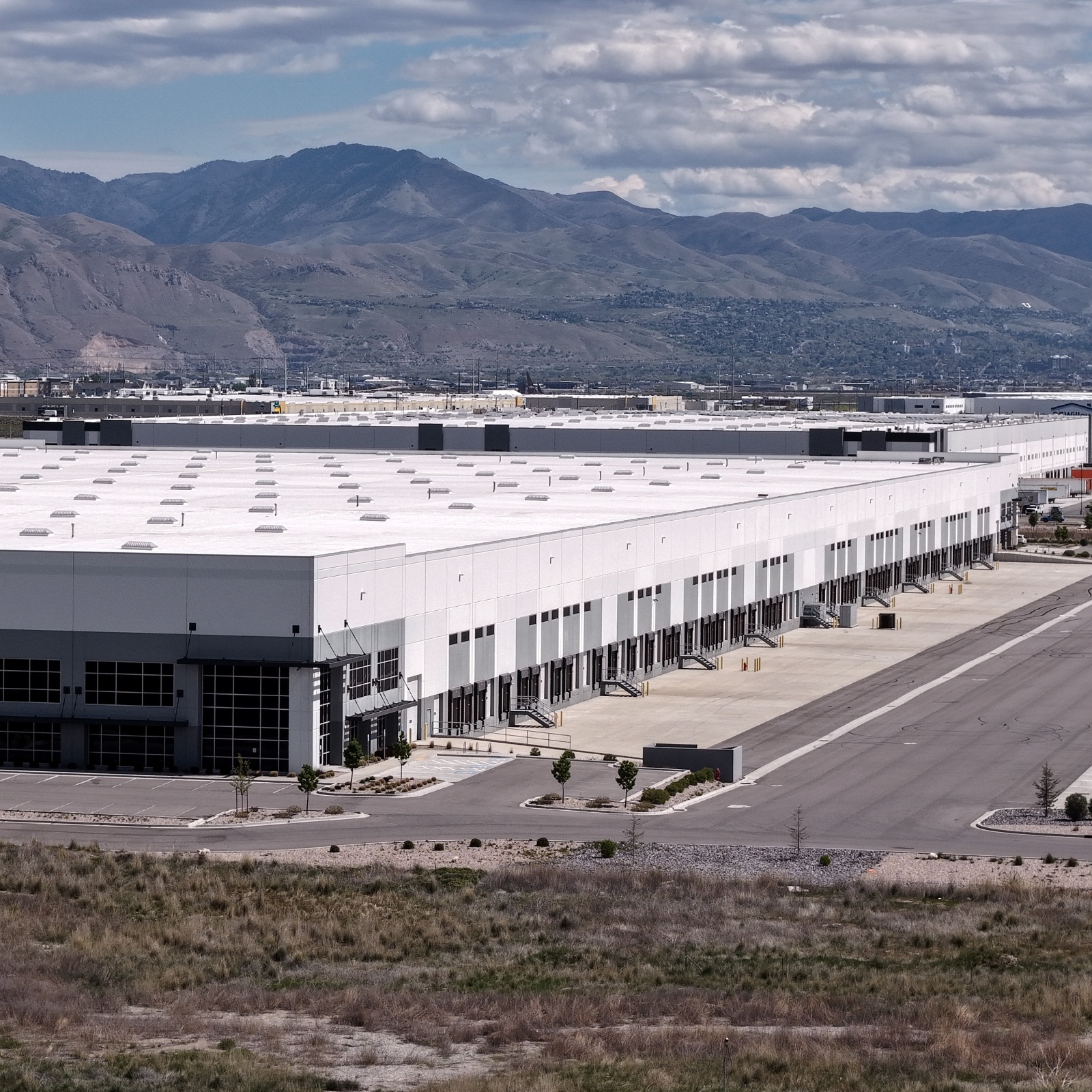 A side by side image of one of the facilities that ICE plans to sell in Salt Lake City alongside an image of Secretary of the Department of Homeland Security Markwayne Mullins.