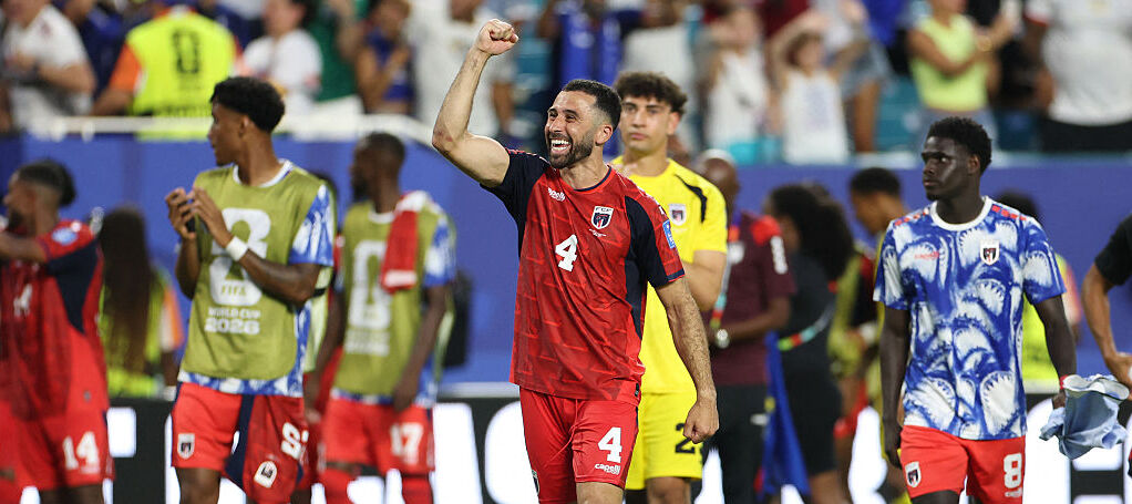 Roberto Lopes celebrates at the end of the 2026 World Cup Group H football match between Uruguay and Cape Verde.