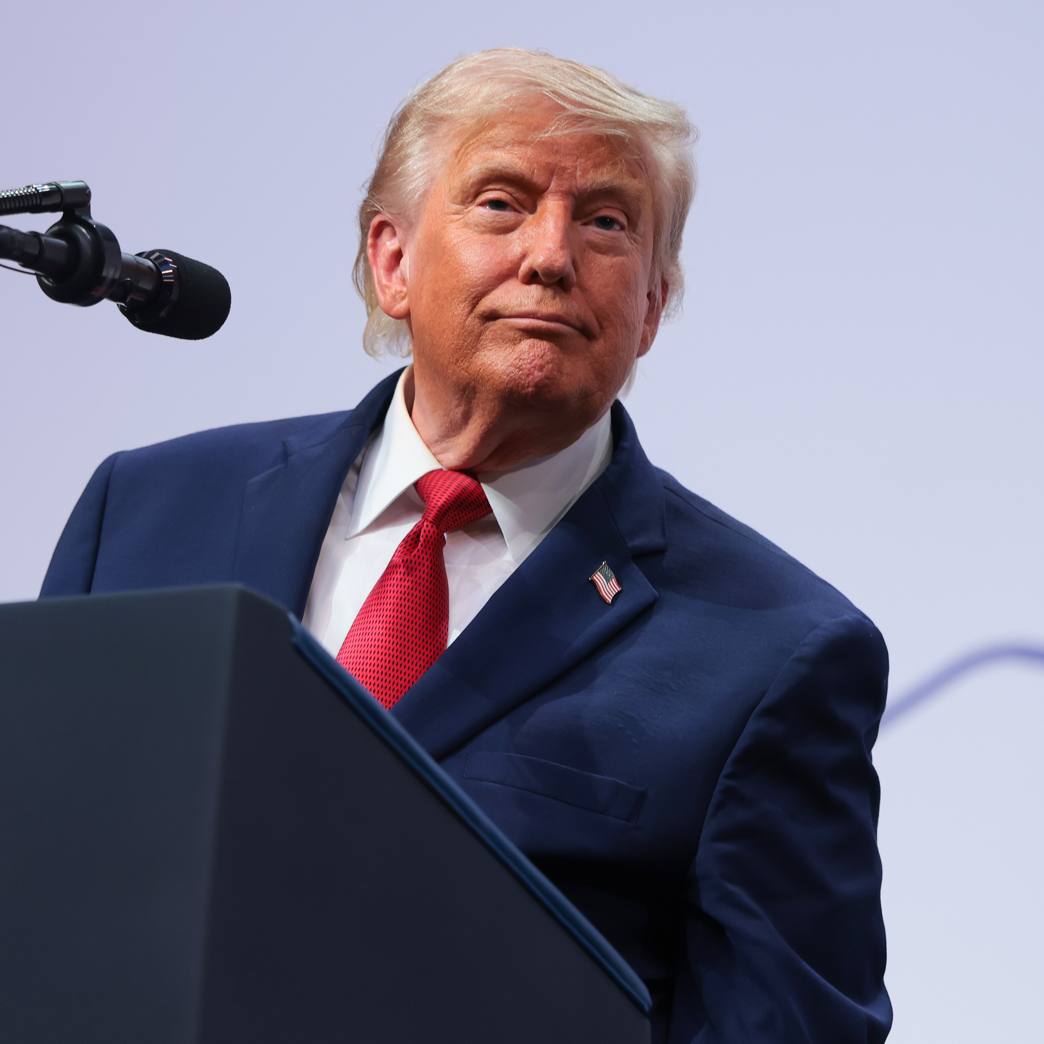 President Trump speaks at an event.