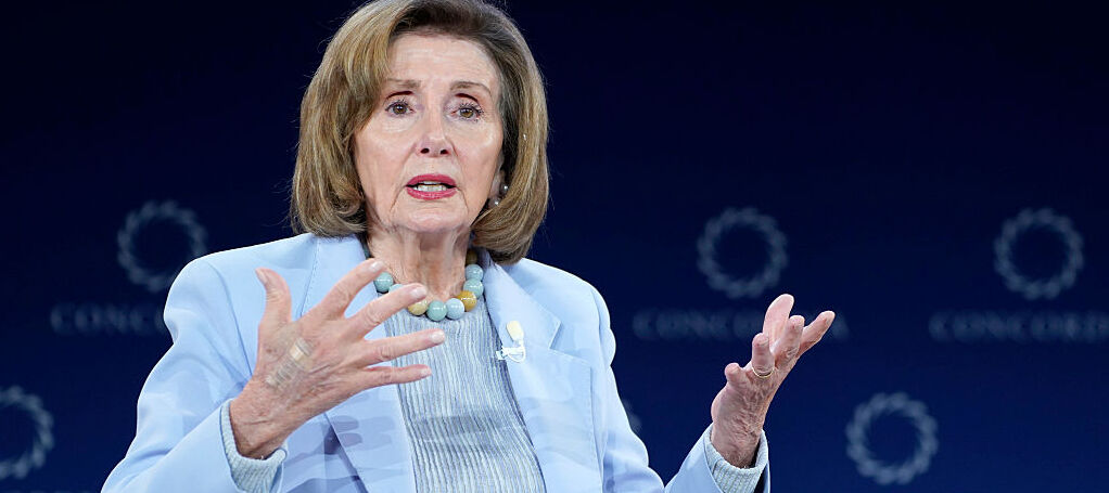 Nancy Pelosi speaks onstage during the 2025 Concordia Annual Summit at Sheraton New York Times Square.