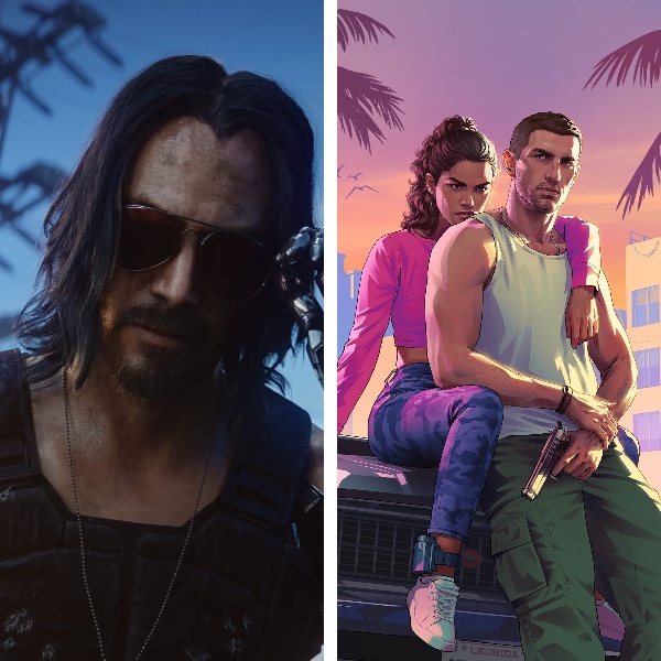 Keanu Reeves in Cyberpunk 2077 and the GTA VI cover