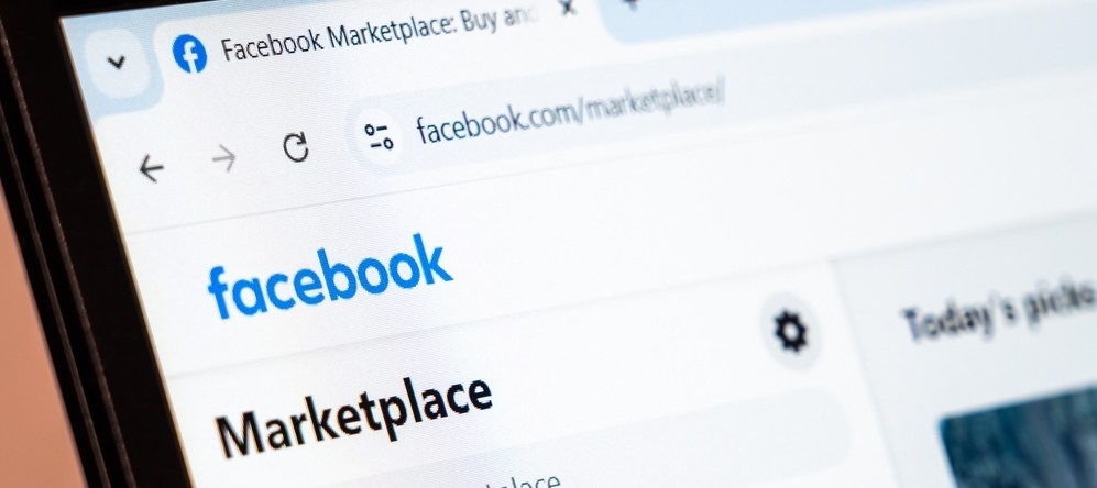 Photo of Facebook Marketplace on a laptop computer