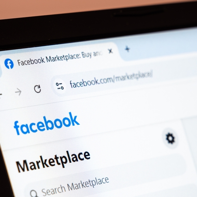 Photo of Facebook Marketplace on a laptop computer