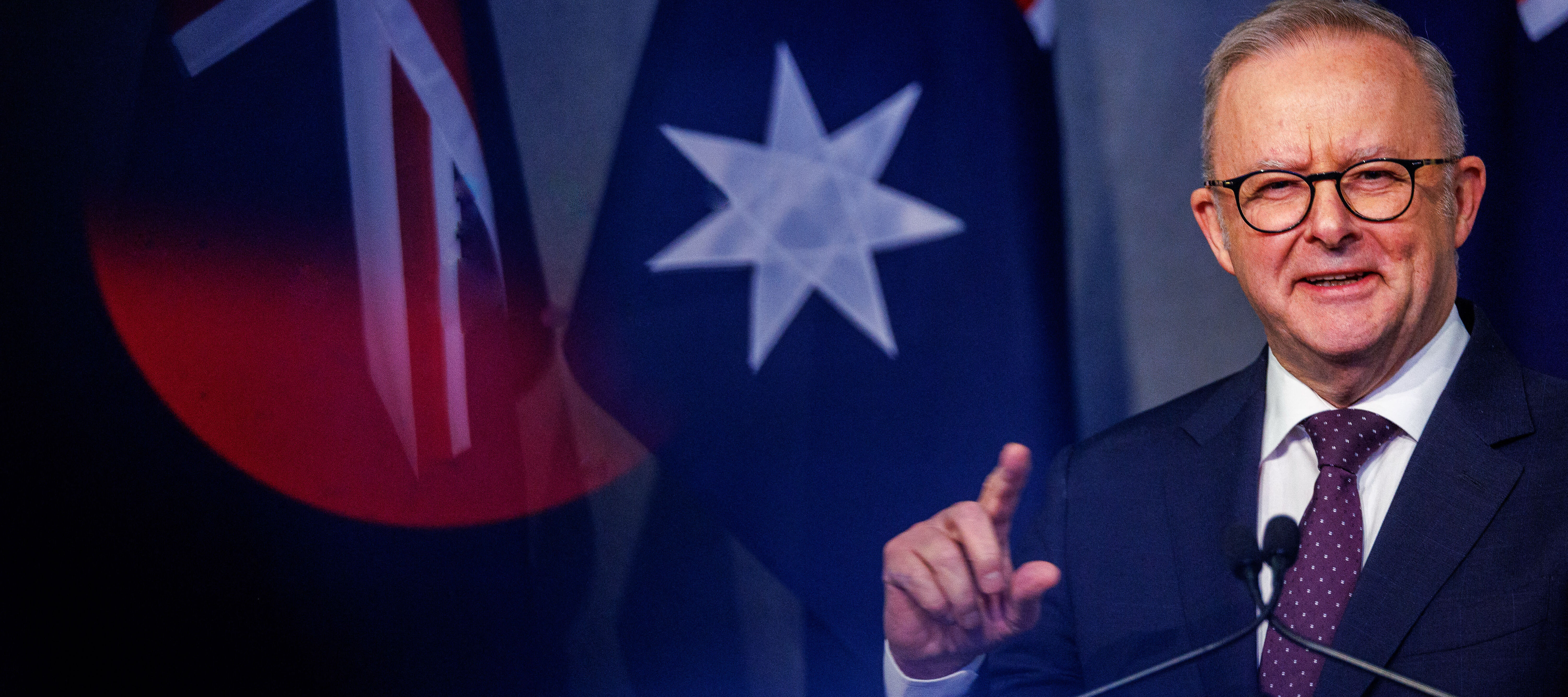Australia's Prime Minister Anthony Albanese holds a press conference with New Zealand's Prime Minister Christopher Luxon.