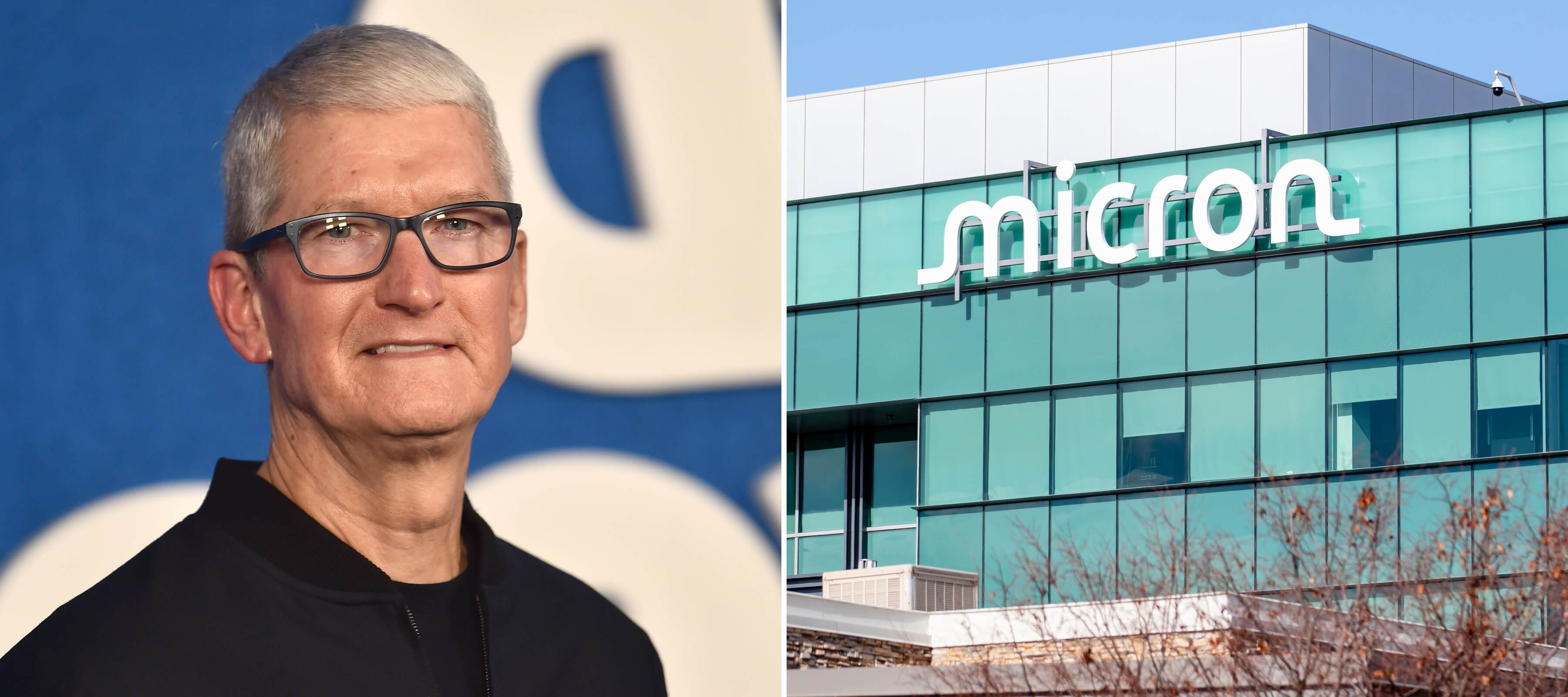 Tim Cook and a Micron building.