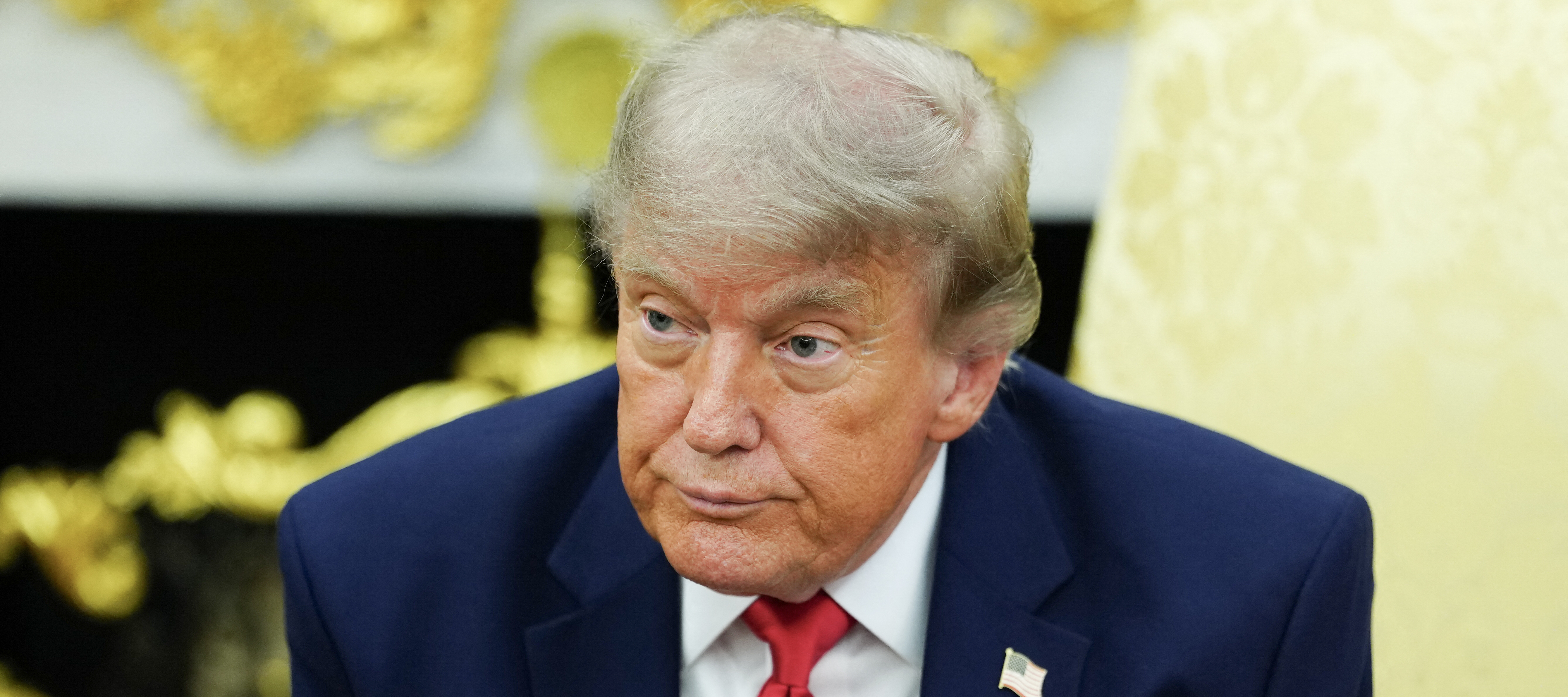 US President Donald Trump speaks during a meeting with NATO Secretary General Mark Rutte in the Oval Office.