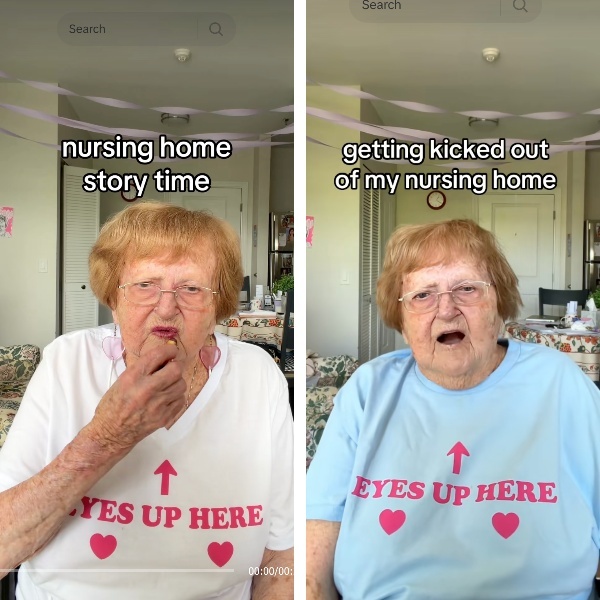 The elderly influencer got in trouble with her residence.