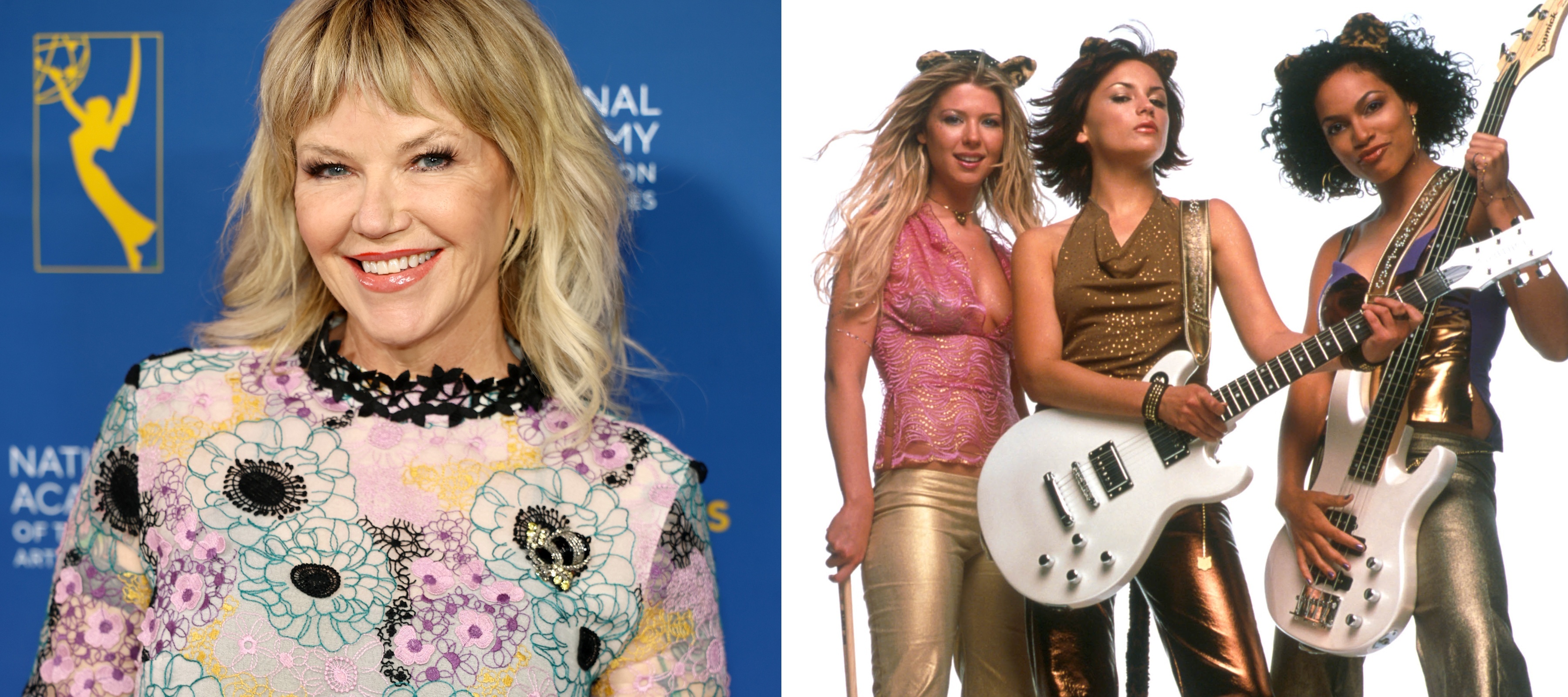 L: Kay Hanley, R: Cast of Josie and the Pussycats