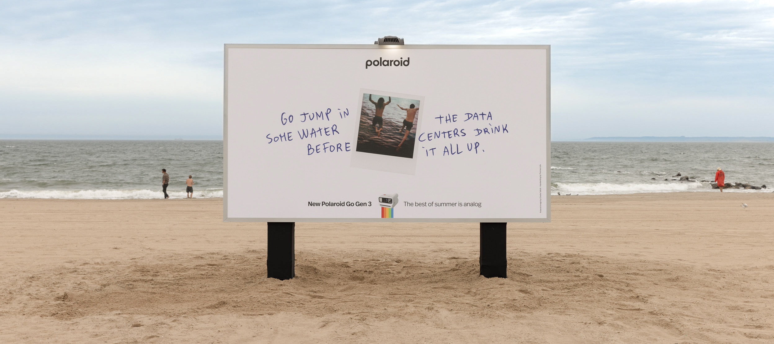 Photo of Polaroid's latest ad campaign sign, on Coney Island in Brooklyn
