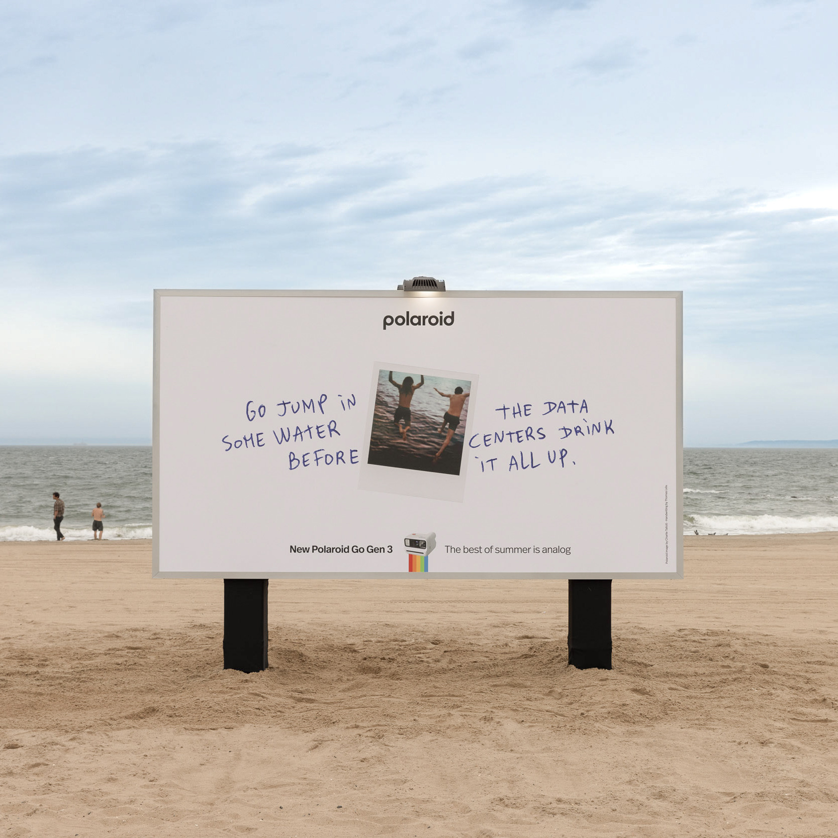 Photo of Polaroid's latest ad campaign sign, on Coney Island in Brooklyn
