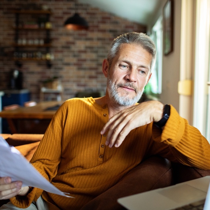 A photo of a retired man