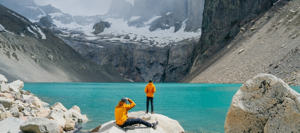 A photo of two travelers in Patagonia