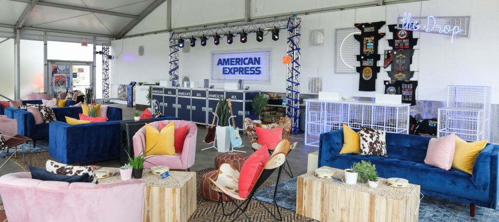 A photo of an American Express festival lounge