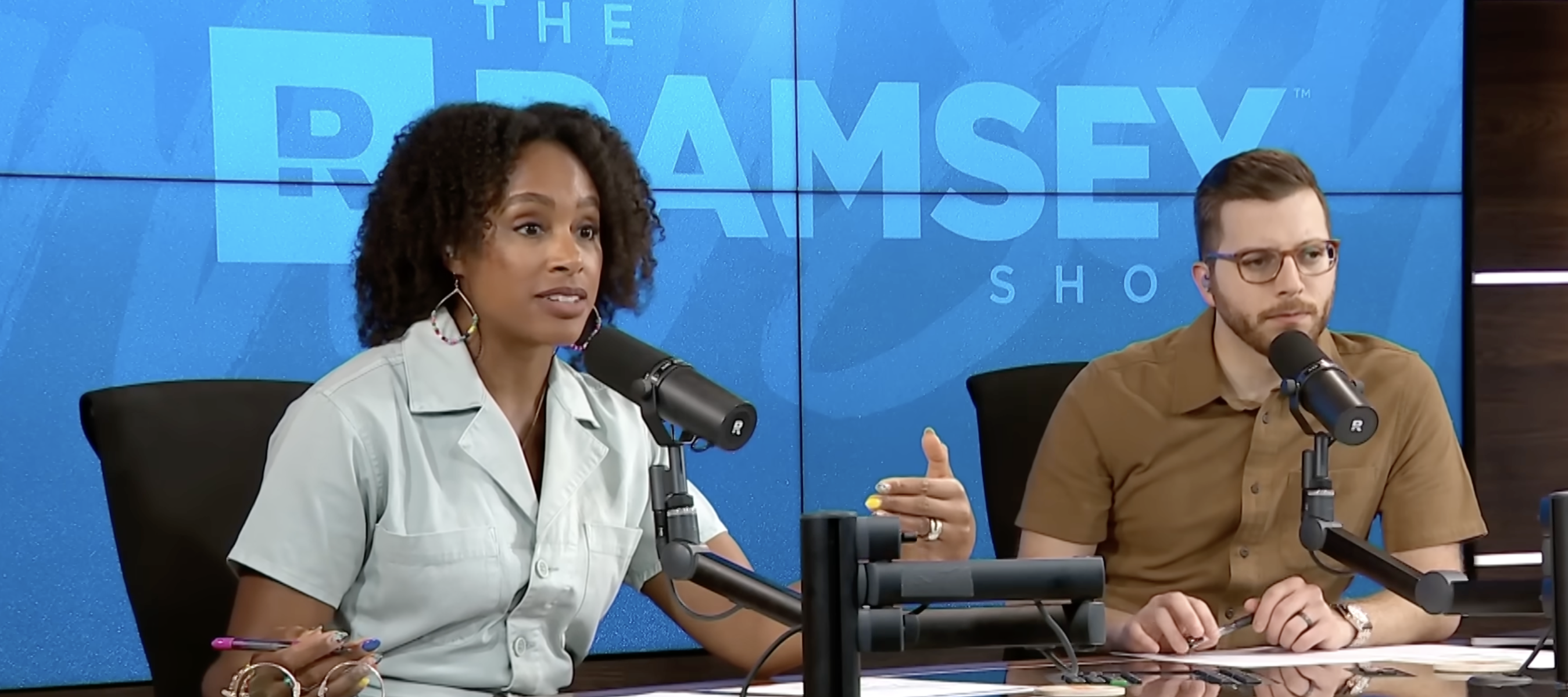 Jade Warshaw and George Kamel take a call on The Ramsey Show