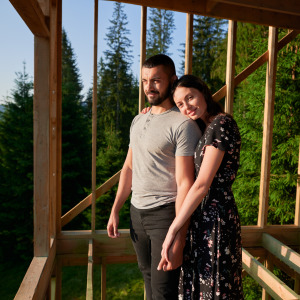 mman and woman in house frame