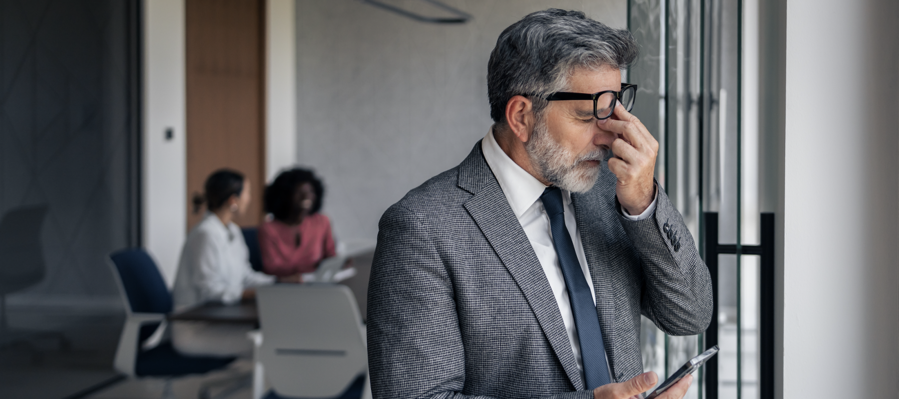 Man stressed after losing his job.