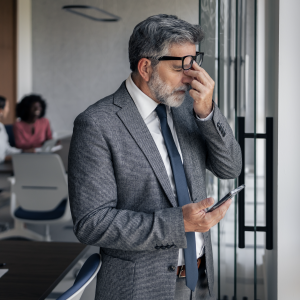 Man stressed after losing his job.