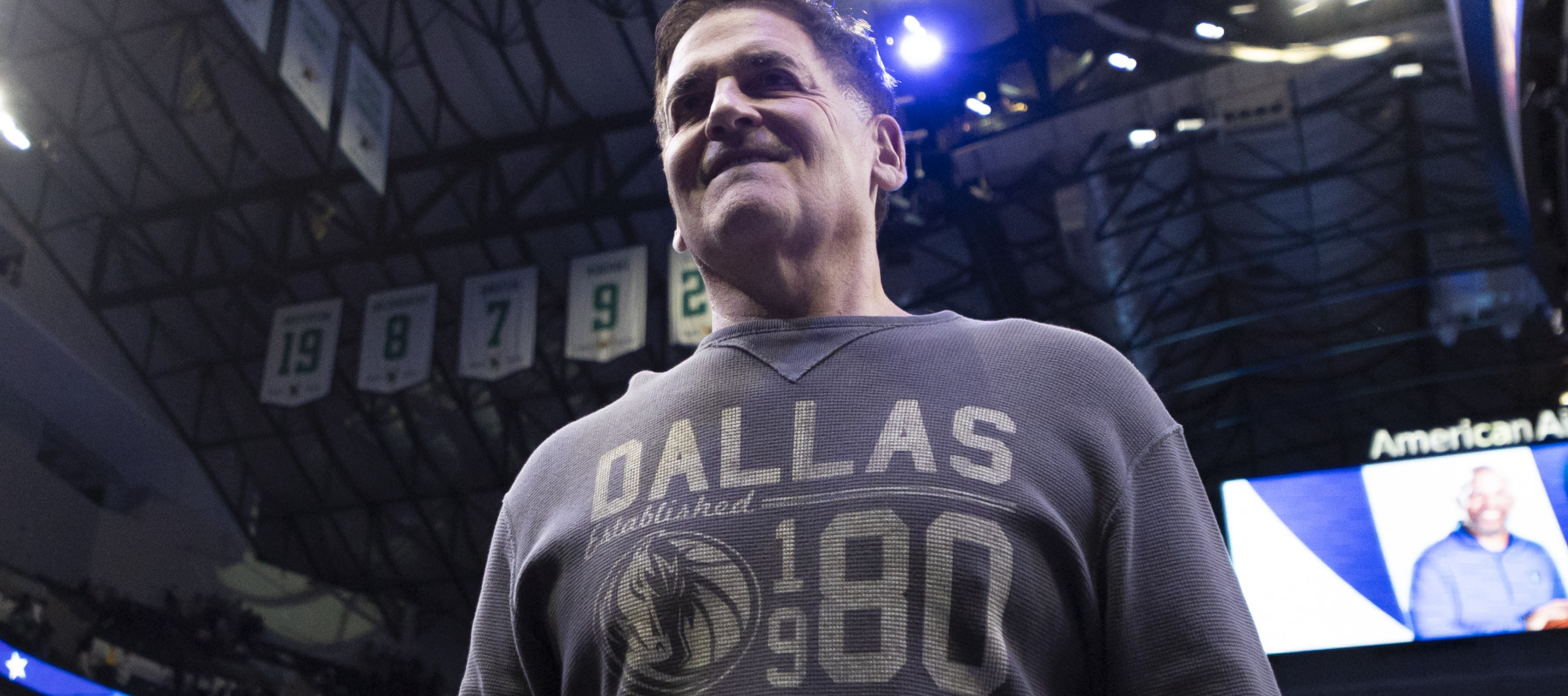 Mark Cuban walks off the floor after a game between the Dallas Mavericks and Detroit Pistons at American Airlines Center on December 18, 2025.