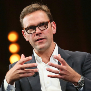 James Murdoch, then co-COO of 21st Century Fox, speaks at a 2014 event.