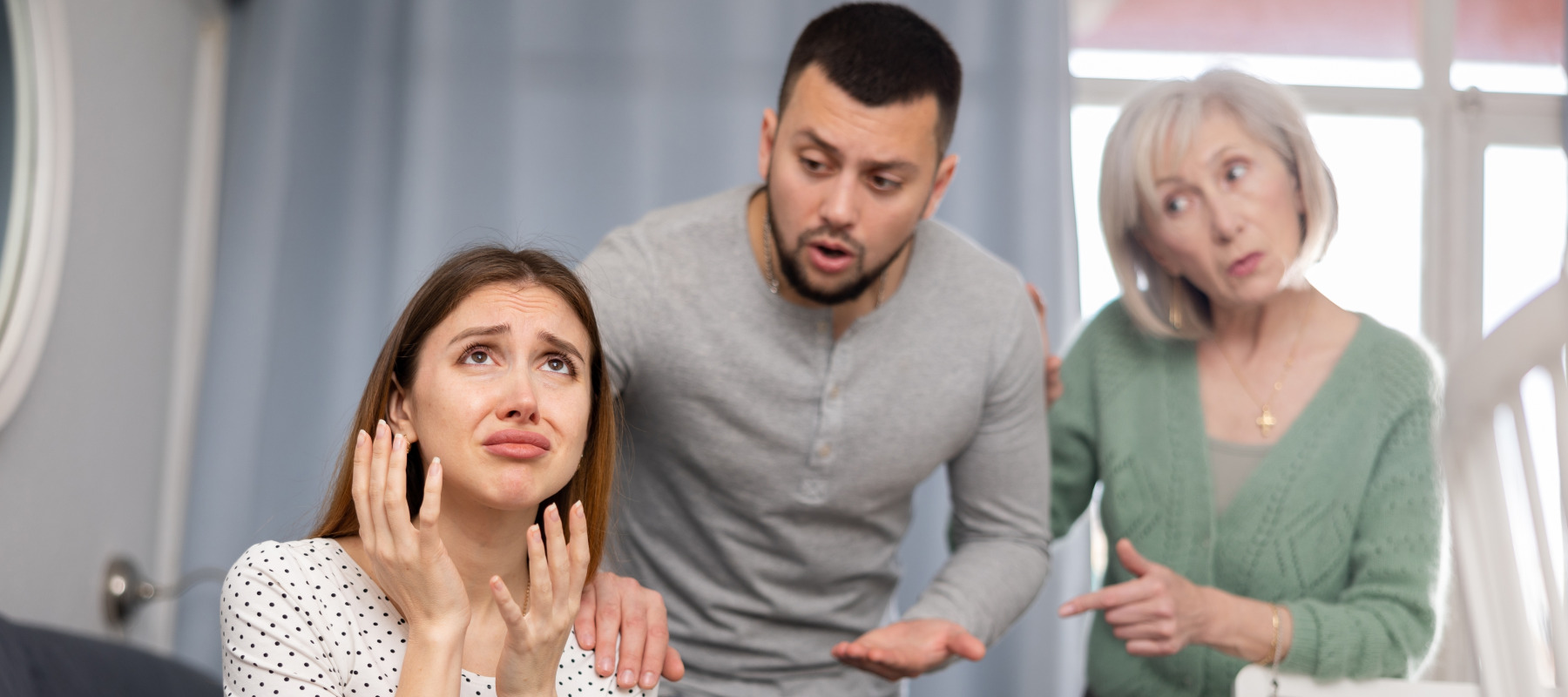 Daughter-in-law stressed after a fight with her mother-in-law.