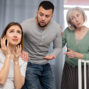 Daughter-in-law stressed after a fight with her mother-in-law.