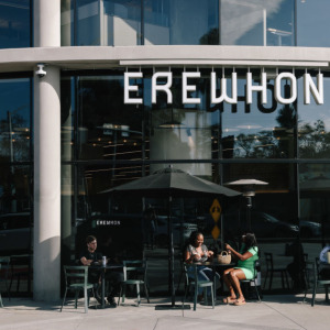 Photos of Erewhon exterior and juice display