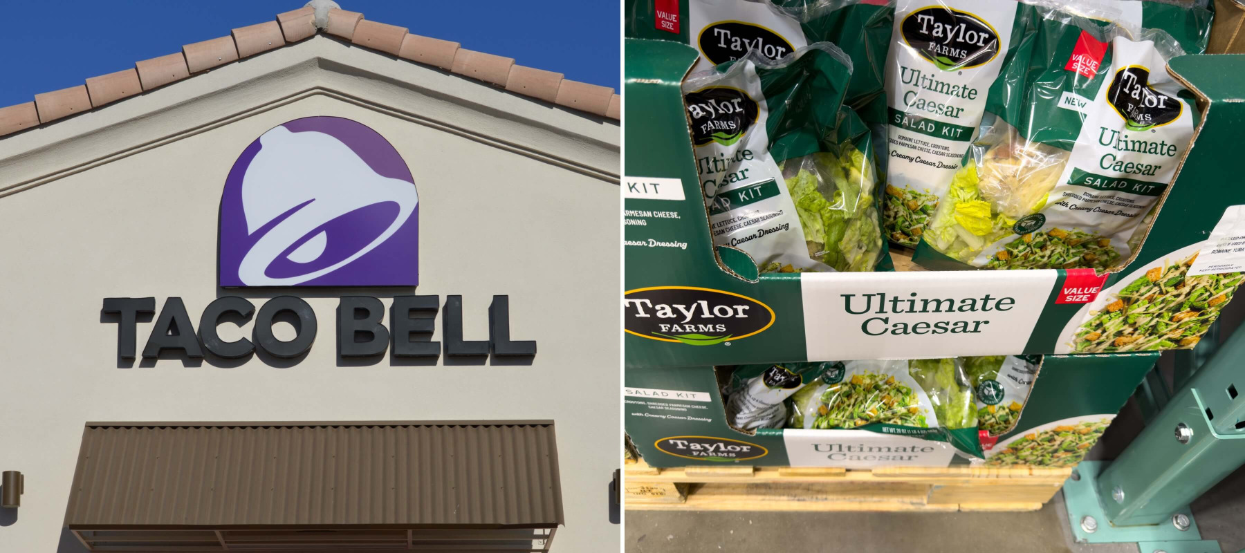 Taco Bell and Taylor Farms pre-packed salad mix.