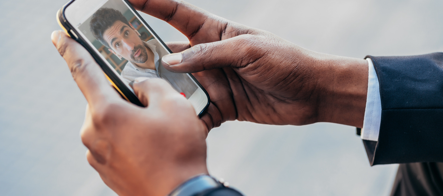 A person using FaceTime on their phone