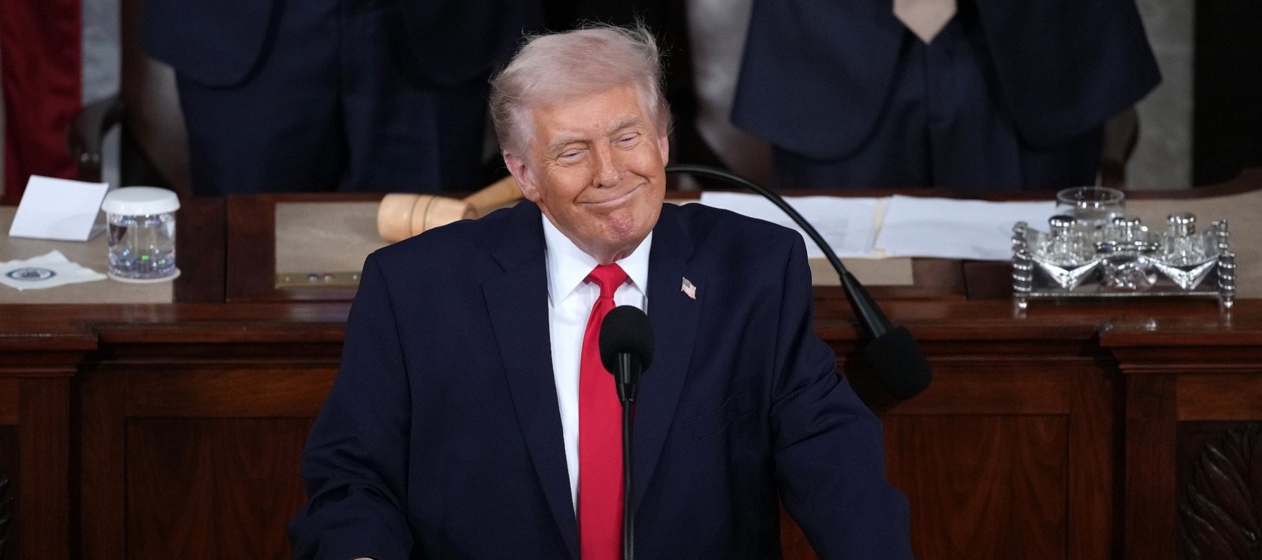President Donald Trump delivers his State of the Union address on February 24, 2026.
