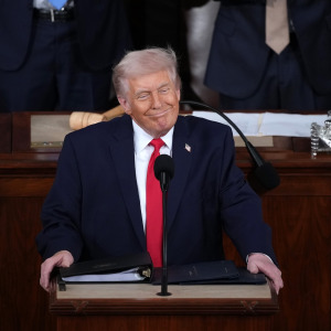 President Donald Trump delivers his State of the Union address on February 24, 2026.