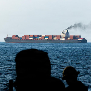 U.S. forces patrol the Arabian Sea near M/V Touska on April 20, 2026
