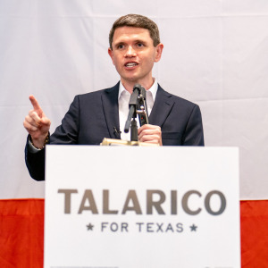 Democratic U.S. Senate candidate James Talarico speaks during a “Talarico for Texas: Frontera Tour” campaign rally.
