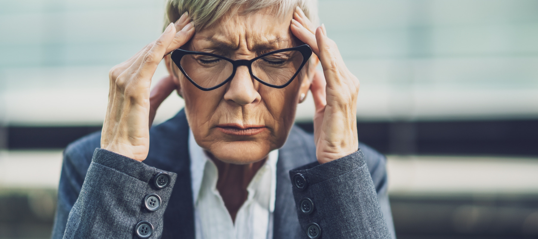 A woman stressed at work