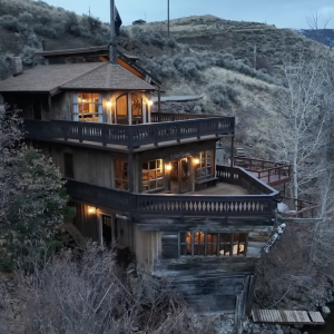 A photo of a pirate ship-themed house in Idaho