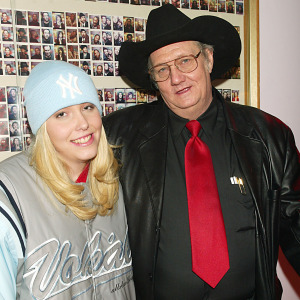 Powerball winner Andrew "Jack" Whittaker with his grand daughter Brandi Bragg backstage after their appearence on TRL in 2002.