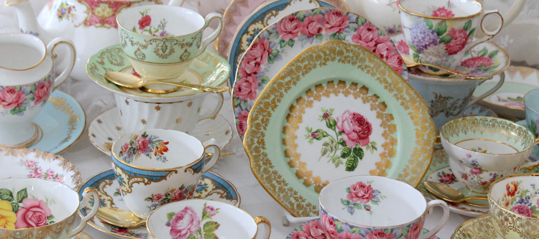 Vintage fine china tea cups and tea sets.
