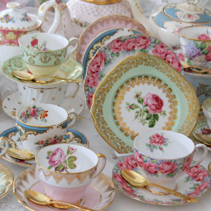 Vintage fine china tea cups and tea sets.